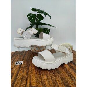Melisa Women's Kick Off White Platform Ankle Strap Sandals Size 8 US